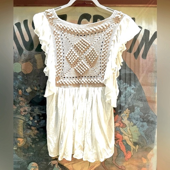 By Malene Birger Sweaters - Y2K Malene Birger Silk Blend Crocheted Flutter Sleeve Boho Top